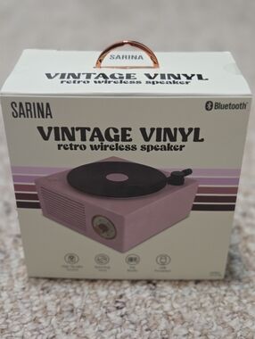 SARINA Vintage Vinyl Retro Wireless Speaker - Pink